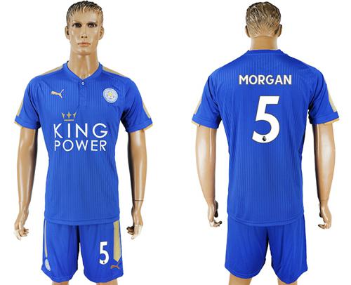 Leicester City #5 Morgan Home Soccer Club Jersey - Click Image to Close